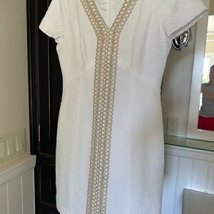Lilly Pulitzer White Dress with Gold Accents